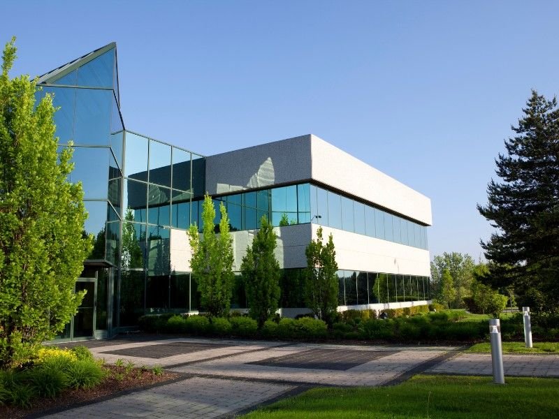 Modern glass office building representing clean and functional commercial architecture