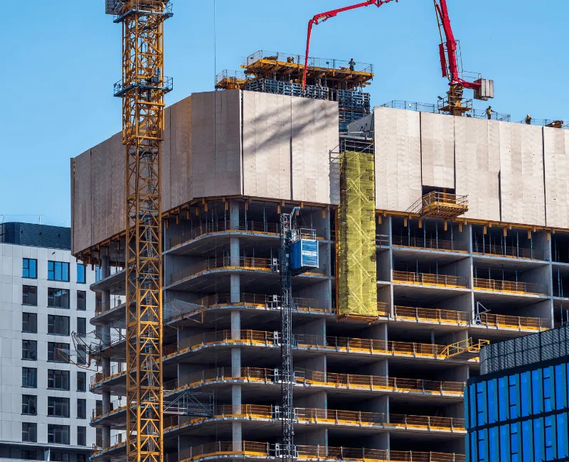 Multi storey development in Mississauga under construction with approved building permits by Dinh Design