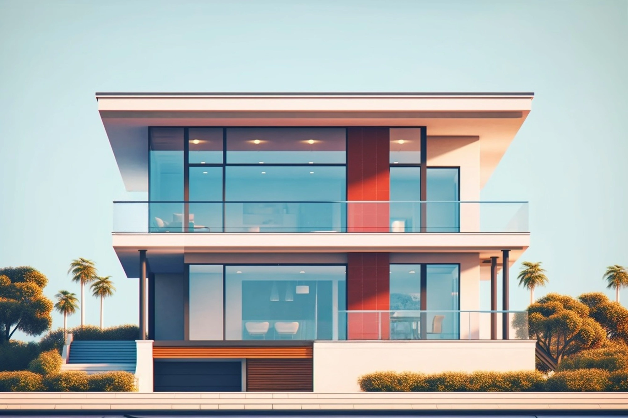 3D rendering of a modern Toronto home addition showing a seamless extension designed to match the existing house exterior