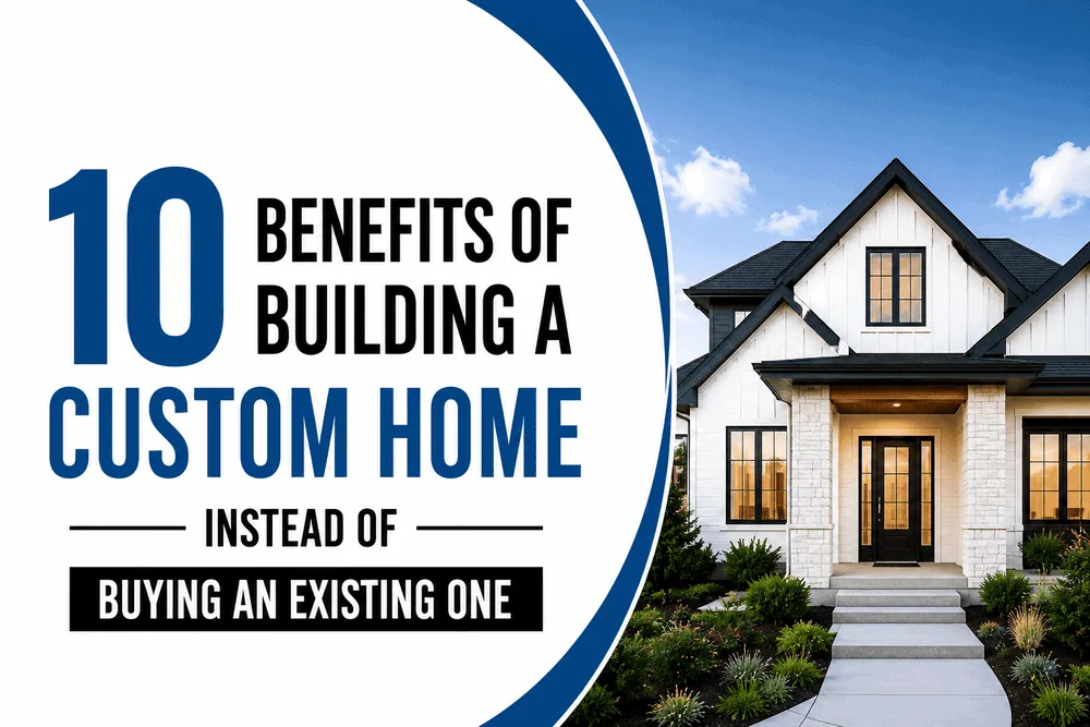 Modern custom home illustrating the 10 benefits of building a custom home instead of buying an existing one