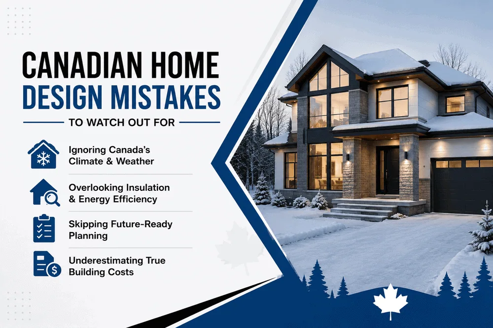 Canadian custom home design mistakes related to climate, energy efficiency, planning, and building costs