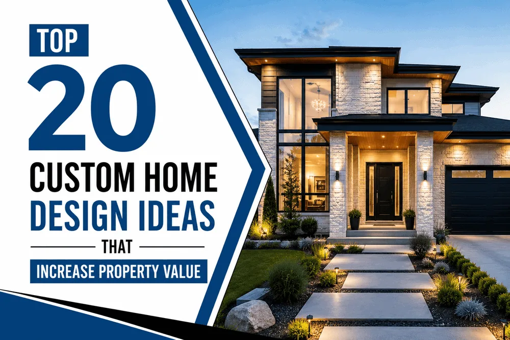 Luxury custom home representing top custom home design ideas that increase property value