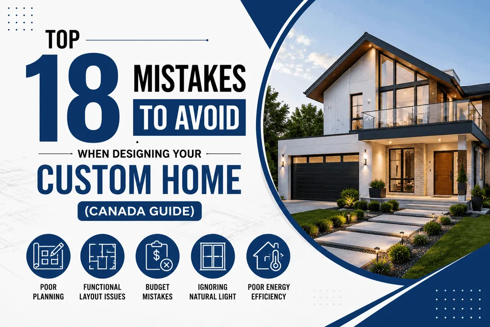 Modern custom home highlighting common mistakes to avoid when designing a custom home in Canada